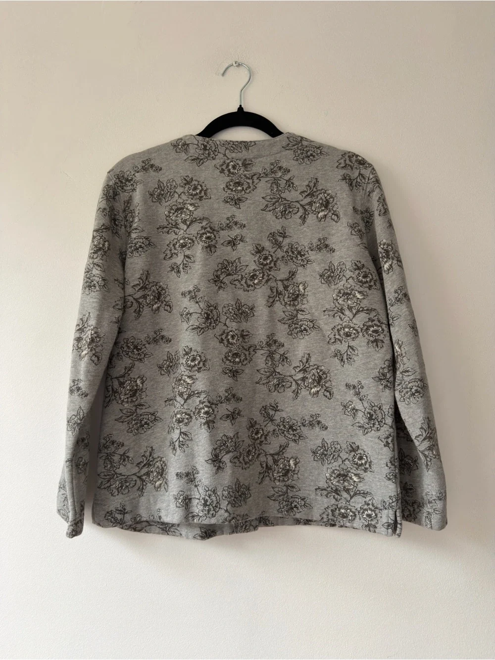 Classic Elements Gray Floral Button-Front Jacket